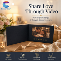 Biglietto d'Auguri Video Promozionale con Schermo LCD da 7 Pollici in Cartoncino Nero Formato A5