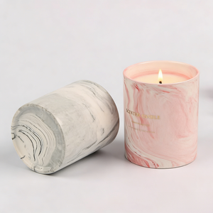Vela Aromática Nórdica Exquisita con Patrón de Mármol, en Frasco de Cerámica, Hecha a Mano, Ecológica, con Cera de Soja, para el Hogar Moderno, Fragancia para el Hogar, Aromaterapia, Acción de Gracias - Product Image 2