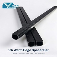Barre d'espacement à bord chaud en acier inoxydable 9A, composite PP, à rupture thermique 0,38 W/mK, anti-condensation, durable pour mur-rideau IGU