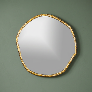 Miroir mural en laiton irrégulier fait main, bord décoratif bohème - Product Image 3