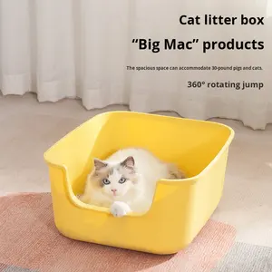 Toalete Integrado para Gatos em Estilo Aberto Extra Grande, à Prova de Respingo e Semi-Fechado - Product Image 3