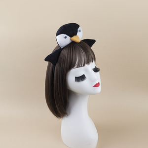 Halloween dierenhoofddeksels kinderprestatie rekwisieten doek materiaal handgemaakt kleine pinguïn vogel papegaai uil zwaluw hoofdband - Product Image 2