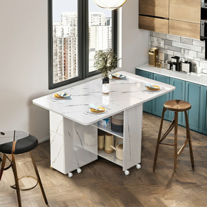 <span class=keywords><strong>Tavolo</strong></span> da <span class=keywords><strong>Pranzo</strong></span> Pieghevole in <span class=keywords><strong>Legno</strong></span> HONGHE per Cucina Salvaspazio, <span class=keywords><strong>Allungabile</strong></span> e Movibile con 2 Cassetti e Scaffale Richiudibile - Product Image 2