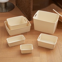 Paniers de rangement en plastique MONR pour cuisine et salon - Matériau PP écologique, grande capacité, organisateur multifonctionnel avec poignée