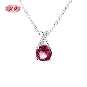 <span class=keywords><strong>Vin</strong></span> rouge diamant personnalisable à la mode fabriqué 925 colliers en argent Sterling pendentifs pour femmes - Product Image 2