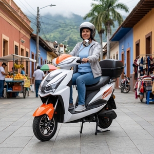 Pedales para Motocicleta, Motor de 1500w, Capacidad de Carga de 250kg, Velocidad de 50km/h, para Entregas en la Ciudad de Brasil, Zx9. Esta Motocicleta Presenta un - Product Image 1