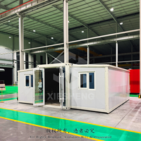Maison conteneur extensible préfabriquée en acier, cabine pliable à construction rapide, aménagement personnalisé pour campement