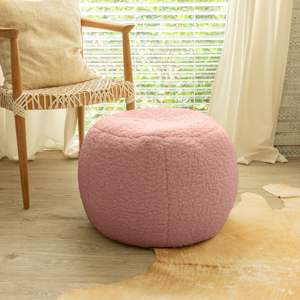 DB Jaxx Ellis Petit pouf en peluche faux-agneau rose pour décoration intérieure moderne - Product Image 4