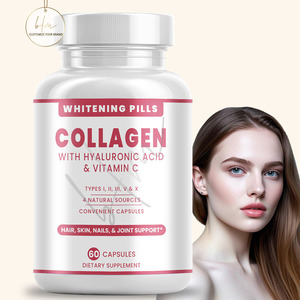 Cápsulas de Colágeno Complejo OEM/ODM 100% Blanqueadoras de Piel, Vitaminas C y Colágeno en Pastillas para Mujeres - Product Image 1