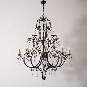 <span class=keywords><strong>Lustre</strong></span> suspendu de style vintage européen élégant, lampe à bougie pour villa, loft, escalier, cristal K9, salle à manger, salon - Product Image 1