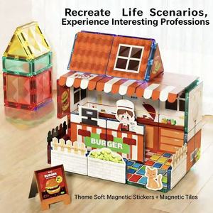 <b>Plastic</b> Children's Magnetic Building <b>Blocks</b> Hamburger Shop Educational Early Learning Sticker <b>Block</b> Set - Product Image 4