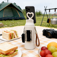 Nouvelle Gourde Sportive PRO 2026 avec Support Téléphone Magnétique N52 et Couvercle à Paille, Compatible Magsafe, en Acier Inoxydable Isolé