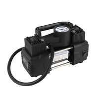 12V Car Tire Inflator Heavy Duty Deluxe Portable Metal Air Compressor Dual Cylinder Auto Pressure Tire Pressure Monitor