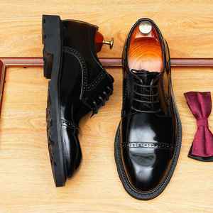 Chaussures habillées pour hommes en cuir véritable de haute qualité, fabriquées à la main, élégantes, formelles, à lacets, antidérapantes, respirantes, pour l'automne et les mariages - Product Image 6