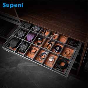 Storage Clothing Bins Clothing Storage Storage High Quality Popular Wardrobe Accessory Demountable Storage Tray Leather Jewelry Box Pull Out Pu Clothing Storage Boxes Bins