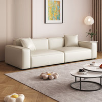 Ensemble de canapés d'angle en tissu durable de style crème minimaliste moderne avec rembourrage en éponge pour salon, appartement, hôtel
