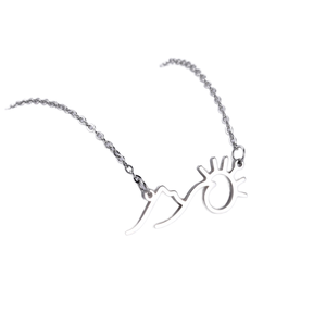 قلادة شروق الشمس الجبلية من DUOYING-قلادة رومانسية من الفولاذ المقاوم للصدأ قلادة على شكل قمر الشمس للنساء والفتيات - Product Image 1