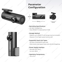 Caméra embarquée DUDUAUTO DUDU7 ADAS 2K DVR 360° sans fil CarPlay pour BMW, Benz, Audi, Toyota, lecteur multimédia universel pour voiture