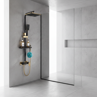 Système de douche thermostatique IProSan de haute qualité à 4 fonctions avec noyau de valve en laiton céramique poli 8272-8