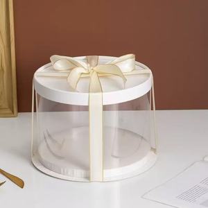 Boîte à gâteau carrée transparente à logo imprimé, simple couche, 4/6/8/10/12 pouces, vente en gros - Product Image 6