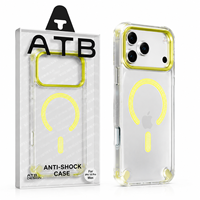 Coque de téléphone personnalisable ATB OEM ODM pour iPhone 17 18 Pro Max avec cadre d'appareil photo en métal N52, protection magnétique anti-chute, coque transparente
