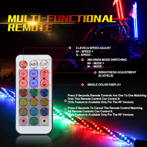 संयुक्त राज्य अमेरिका स्टॉक नि: शुल्क शिपिंग उच्च गुणवत्ता 3ft रिमोट कंट्रोल एलईडी कोड़ा का पीछा करते हुए आरजीबी सर्पिल तंग कपड़े में लपेटकर प्रतिभाशाली कोड़ा प्रकाश के लिए एटीवी यूटीवी - Product Image 6