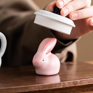 MSH Ru เตาเผาน้ำมันหมูเคลือบผงขนาดเล็ก Ru กระต่ายน้อยเซรามิกชาเครื่องประดับสัตว์เลี้ยง - Product Image 4