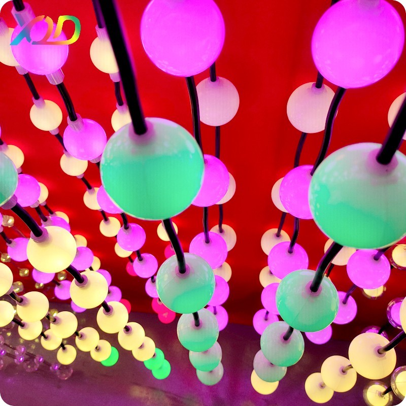 Colorful IP65 Waterproof DC24V RGB Outdoor Christmas Lights Pixel Led Light Wifi Controller 3D Balls Decorative Holiday Lighting