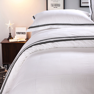 Cao cấp cổ điển rồng Totem phong cách khách sạn Khăn trải giường sang trọng Jacquard Châu Âu dát Bộ đồ Giường Màu Trắng đặt 100% bông - Product Image 3