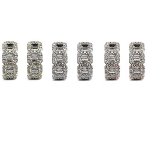 Fine Vintage Design Haute Qualité 18k Solide Or Blanc Réel Diamant Baguette Détaillée Huggie Boucles D'oreilles Pour Petite Amie Cadeau - Product Image 4