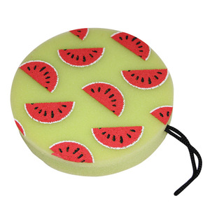 Watermelon Pattern Bath Sponge 14x14x3cm Polyurethane Exfoliating Tool For Bathing And Scrubbing - Product Image 1