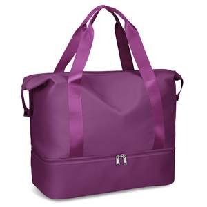 Bolso de viaje Oxford Weekender personalizado, bolsa de mano con cremallera, compartimiento para zapatos de fin de semana, con bolsa de aseo, aprobado por <span class=keywords><strong>vuelo</strong></span> - Product Image 1