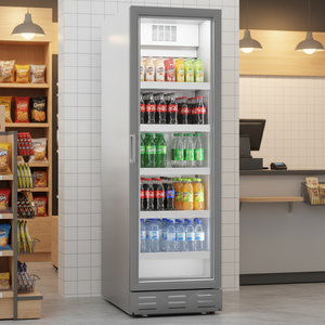 Refrigerador vertical comercial de una puerta de vidrio para bebidas, 428 L - Product Image 3