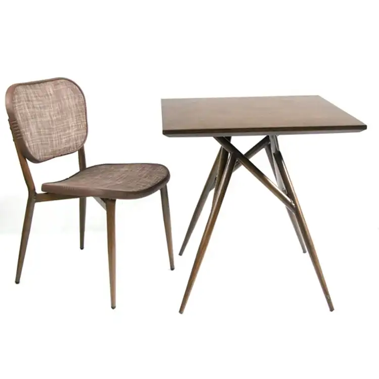 Foahsn mesas de comedor con 4 sillas de brazos cafetería porche estilo Pub y Catering cómodo café sillón de mesa