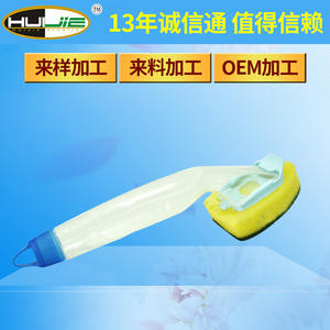 Cepillo de limpieza de ollas y platos de mango largo de color blanco sólido con cabezal de esponja de algodón para uso doméstico, venta al por mayor de fábrica de Xiamen - Product Image 4
