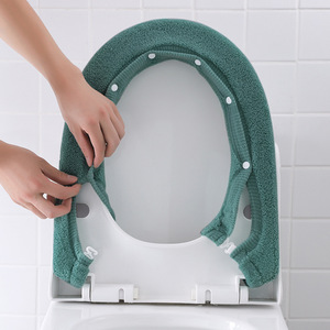 Housse de siège de toilette extra épaisse, ajustement universel, vert foncé, polyester, utilisation automne-hiver - Product Image 1