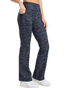 Women's Cross High Waist Yoga Flared Pants Simple Full Length Casual Hip Lifting Dance Sports Fitness Four-Way Stretch Elastic - Product Image 1