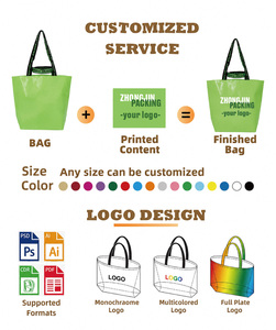 Sacs de courses réutilisables en polypropylène tissé recyclé avec logo pour la promotion de la marque - Product Image 3