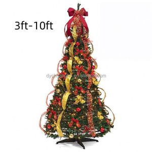 Árbol de Navidad Artificial Preiluminado y Predecorado de Alta Calidad de 6 Pies, Fácil de Montar, Plegable y Desplegable con Luces - Product Image 1