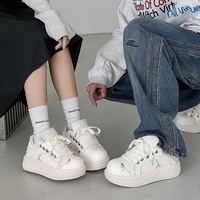 Chaussures de marche à plateforme à lacets, empeigne en toile, semelle en caoutchouc, amorti confortable, rehaussement de la taille, résistantes à l'abrasion, tendance