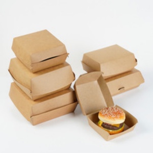 Boîte à hamburger jetable en carton ondulé, emballage alimentaire pour snacks et soufflés, vente en gros, boîte biodégradable - Product Image 1