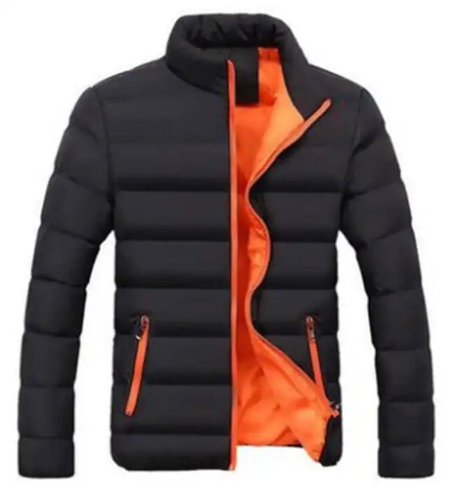 Mantel Berlapis Katun Kerah Berdiri Pria Musim Gugur dan Musim Dingin Jaket Ukuran Besar Mantel Tebal Model Mode Pakaian Luar