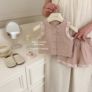 Nuovo <span class=keywords><strong>Set</strong></span> Estivo 2026 alla Moda <span class=keywords><strong>per</strong></span> Bambine, Completo in Cotone Tinta Unita, Abbigliamento <span class=keywords><strong>per</strong></span> <span class=keywords><strong>Bambini</strong></span> in Due Pezzi - Product Image 2