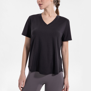 Camiseta grande para deportes al aire libre de secado rápido para <span class=keywords><strong>mujer</strong></span> Fat Sister 100kg Yoga Top Running Fitness Yoga manga corta - Product Image 4