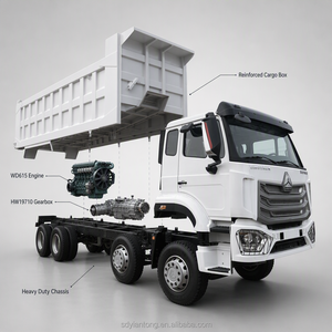 Camion benne basculante Sinotruk HOWO 371 6x4 personnalisé, neuf, robuste, diesel automatique, 50 tonnes, avec système de levage avant et caméra arrière - Product Image 4