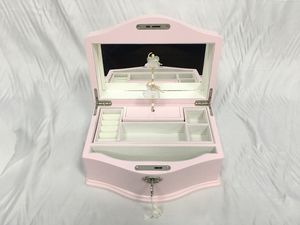 Boîte à bijoux musicale rose ballerine de luxe avec serrure pour femmes et filles - Product Image 3
