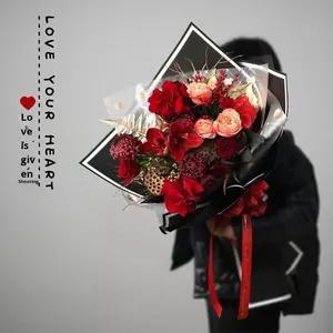 Nouveau Papier d'Emballage Floral Mat Transparent Imprimé à l'Encre Recyclable en Forme de Cœur, <span class=keywords><strong>Film</strong></span> Gelée Imperméable Love Launcher-Jelly - Product Image 3