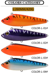 Vente en gros de leurres artificiels faits à la main de 210g et 420g, leurres plongeants en forme de crayon, fabriqués en métal ABS, hameçons, pêche en mer, en bateau, en rivière, en lac, en ruisseau - Product Image 6