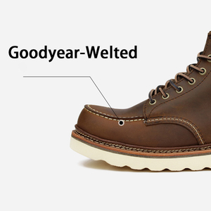 <span class=keywords><strong>Botas</strong></span> de Media Pantorrilla de Cuero de Grano Completo con Construcción Goodyear de Alta Calidad para Hombre, Estilo Vintage, Transpirables e Impermeables para Otoño y Actividades al Aire Libre - Product Image 4