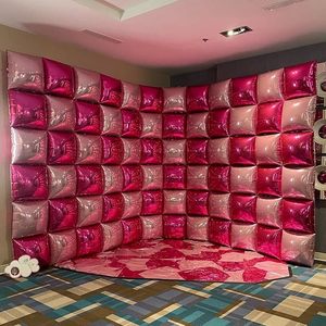 Globo <span class=keywords><strong>de</strong></span> Aluminio Cuadrado <span class=keywords><strong>de</strong></span> Doble Cara con Diseño <span class=keywords><strong>de</strong></span> Rosa Roja y Durazno, Color Rosa Metálico, <span class=keywords><strong>para</strong></span> Decoración <span class=keywords><strong>de</strong></span> Fondo en Bodas, San Valentín y Fiestas - Product Image 3